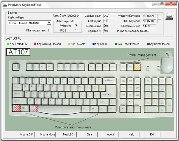 PassMark KeyboardTest(̼) V3.1